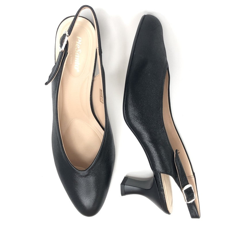 Piesanto Black Slingback – Klasiskas ādas kurpes ar vaļēju papēdi