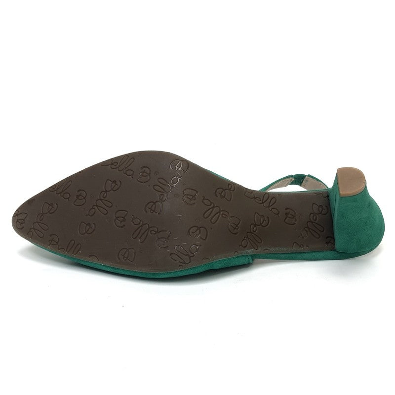 Bella b. Forest Green – Eleganti zamšādas apavi ar vaļēju papēdi