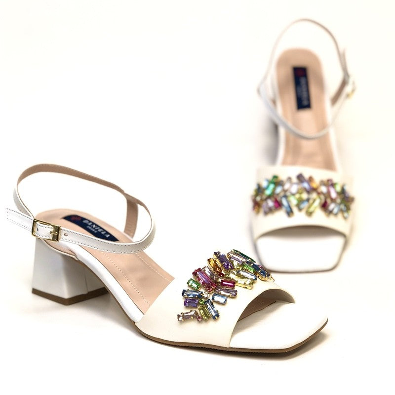 Daniela White Luxury – Portugāles roku darba ādas sandales
