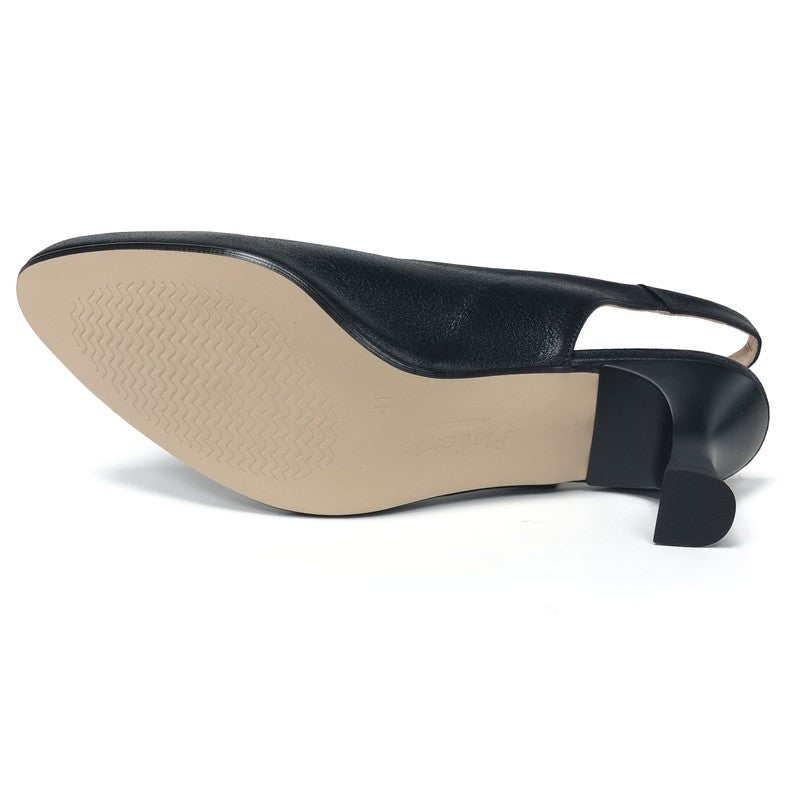 Piesanto Black Slingback – Klasiskas ādas kurpes ar vaļēju papēdi