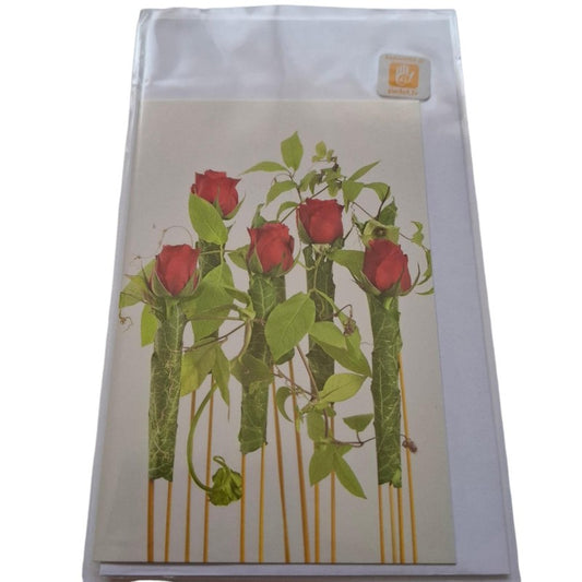 Dubultā kartīte "Rozes" ar aploksni (8x12 cm)