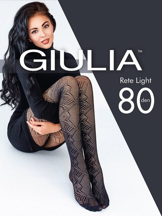 Giulia RETE LIGHT 80 DEN – Rakstainas zeķubikses ar ģeometrisku tīkliņa motīvu