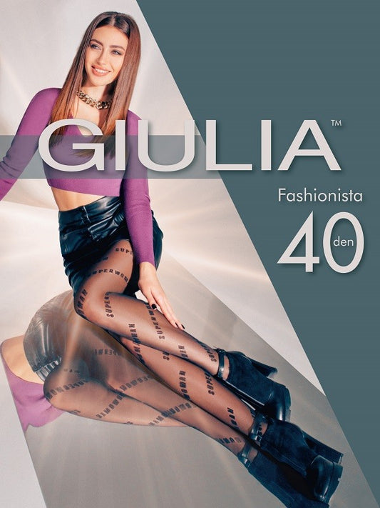 Giulia FASHIONISTA 40 DEN – Zeķbikses ar "Superwoman" vēstījumu