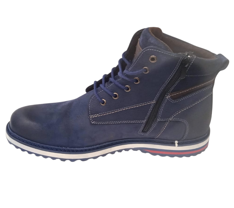 Manitu 660497 Blau – Vīriešu ādas zābaki rudens un pavasara sezonai